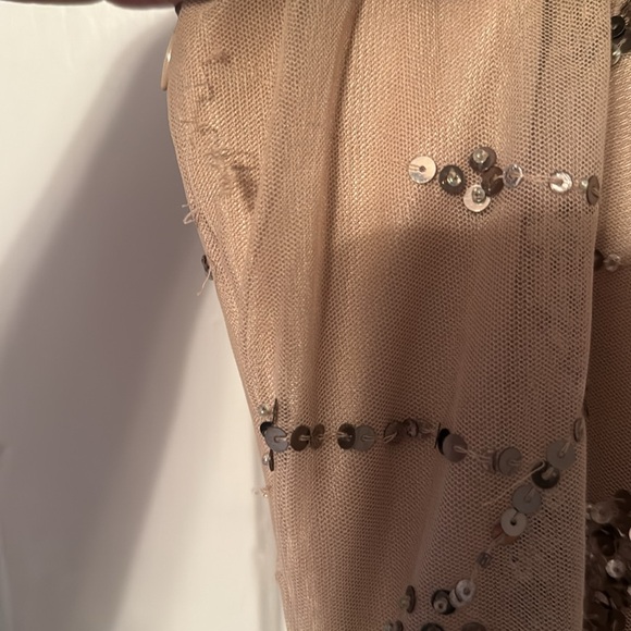 Adrianna Papell one shoulder sequin beaded dress - Picture 4 of 6